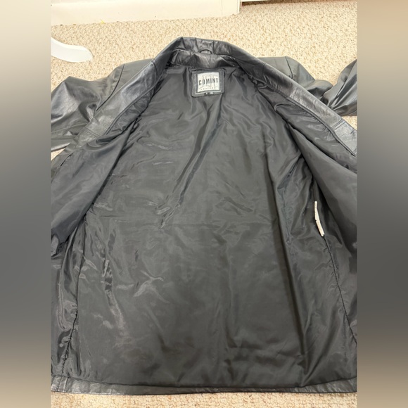 Comint Black Women's Leather Blazer size S - Picture 7 of 8